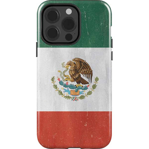 Mexico Flag Distressed iPhone 14 Pro Impact Case